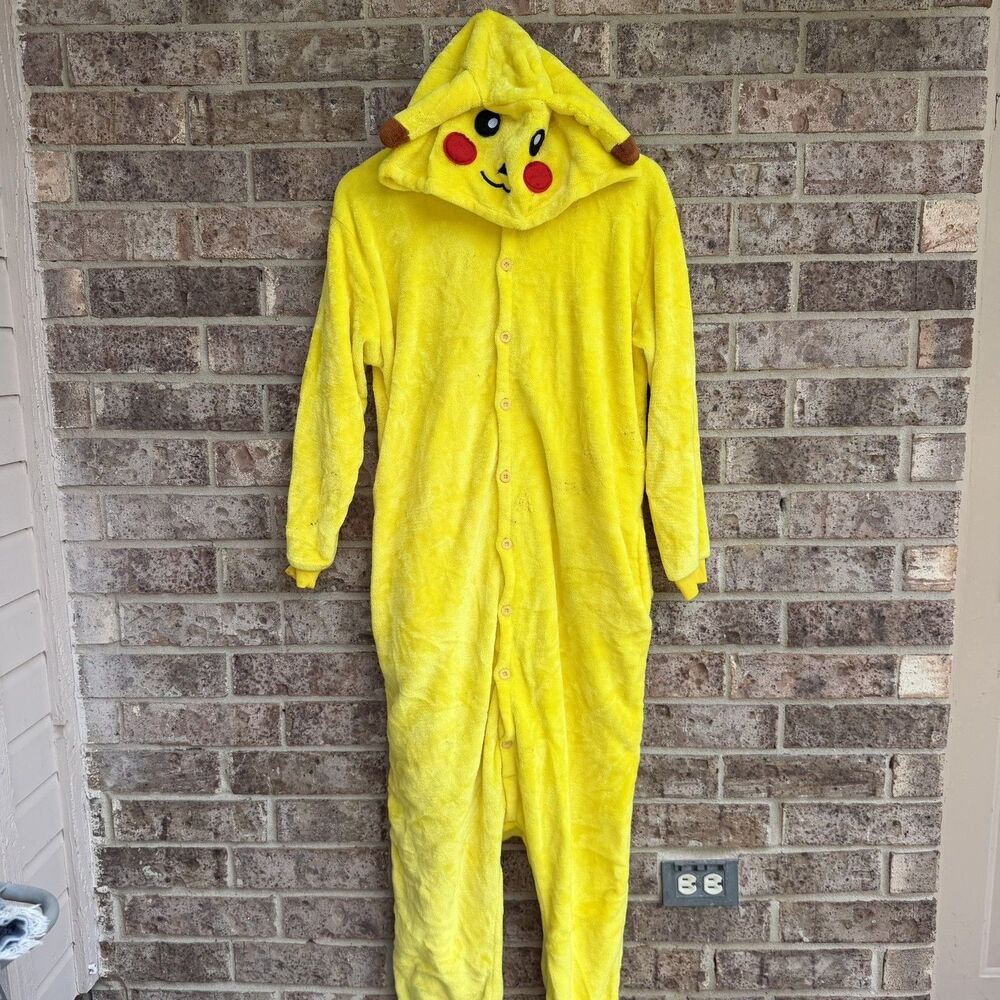 Pikachu Kigurumi Yellow Fleece Costume Pajamas Suit Adult/Youth Medium Bodysuit